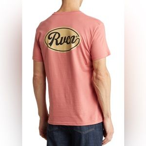 NWT RVCA men’s logo high voltage T-shirt in faded rose S